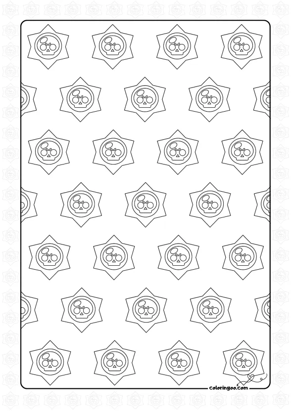 Brawl Stars Logo Sticker Coloring Page 1 Brawl Stars Logo Sticker Coloring Page