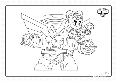 Brawl Stars Martyr Meg Coloring Page