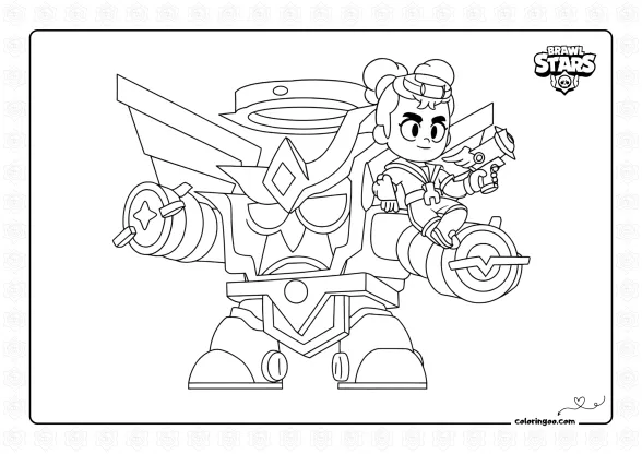 Brawl Stars Martyr Meg Coloring Page 1 Brawl Stars Martyr Meg Coloring Page