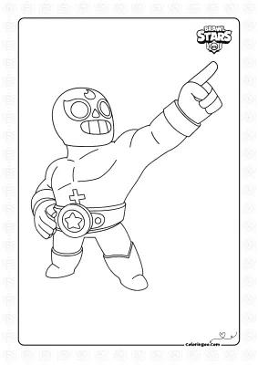 Brawler El Primo Coloring Page