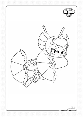 Brawler Kaze Geisha Coloring Page