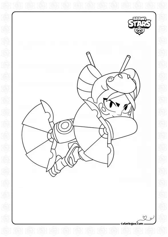 Brawler Kaze Geisha Coloring Page 1 Brawler Kaze Geisha Coloring Page