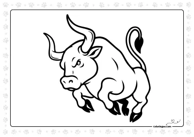 Bull Coloring Sheet