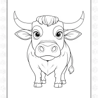Bull with Horns Coloring Sheet