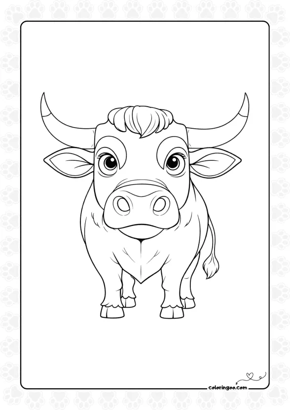 Bull with Horns Coloring Sheet