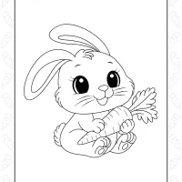 Bunny Carrot Coloring Page