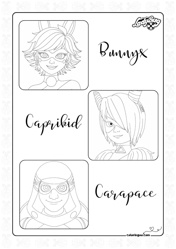 Bunnyx Caprikid and Carapace Coloring Page