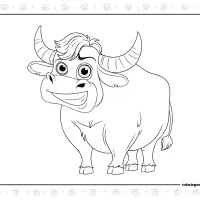 Cartoon Bull Coloring Sheet