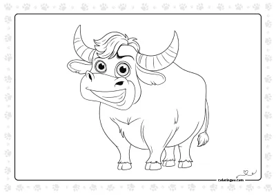 Cartoon Bull Coloring Sheet