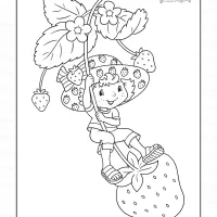 Cartoon Strawberry Girl Coloring Page
