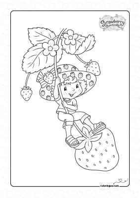 Cartoon Strawberry Girl Coloring Page