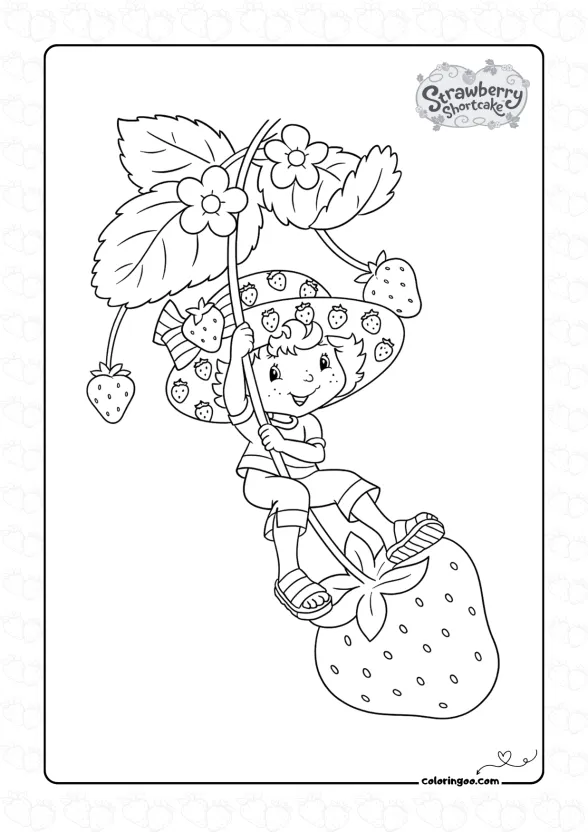 Cartoon Strawberry Girl Coloring Page 1 Cartoon Strawberry Girl Coloring Page