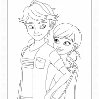 Cat Noir and Ladybug Coloring Pages