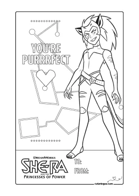 Catra Valentines Card Coloring Activity