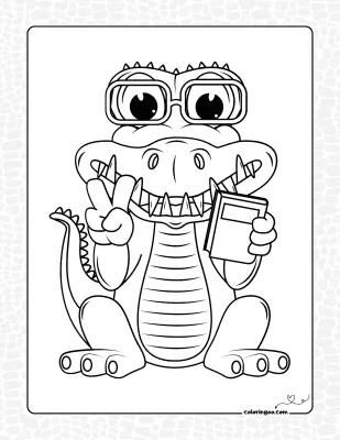 Cheerful Crocodile Coloring Page