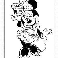 Cheerful Minnie Mouse Coloring Page