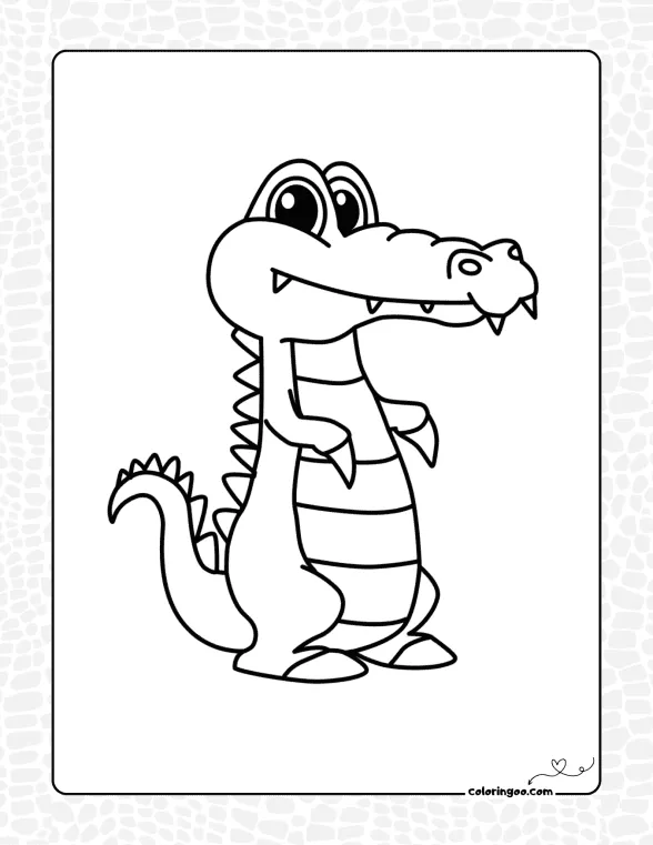 Crocodile Cartoon Coloring Page