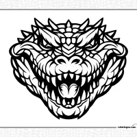 Crocodile Head Coloring Page 6 Crocodile Head Coloring Page
