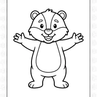 Cute Badger Coloring Sheet