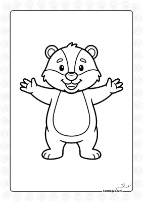 Cute Badger Coloring Sheet