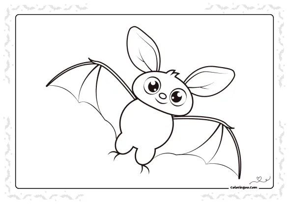 Cute Bat Coloring Sheet