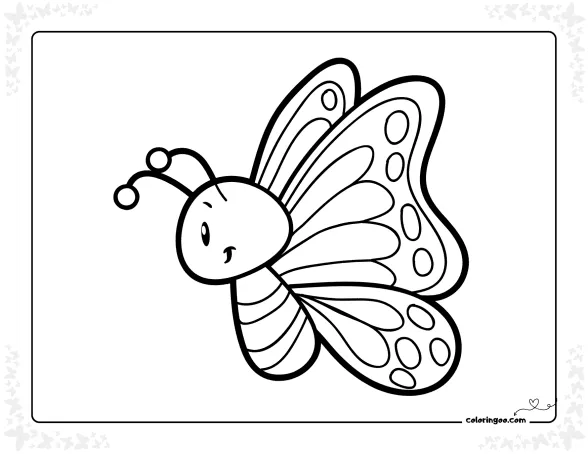 Cute Butterfly Coloring Sheet 1 Cute Butterfly Coloring Sheet