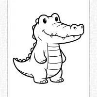 Cute Cartoon Alligator Coloring Page 4 Cute Cartoon Alligator Coloring Page
