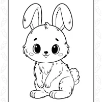 Cute Cartoon Rabbit Coloring Sheet