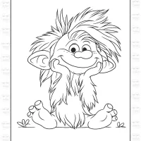 Cute Cartoon Troll Coloring Page