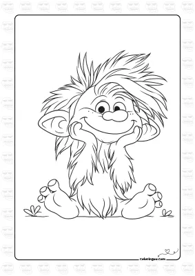 Cute Cartoon Troll Coloring Page