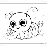 Cute Catterpillar Coloring Page
