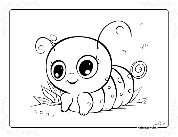 Cute Catterpillar Coloring Page