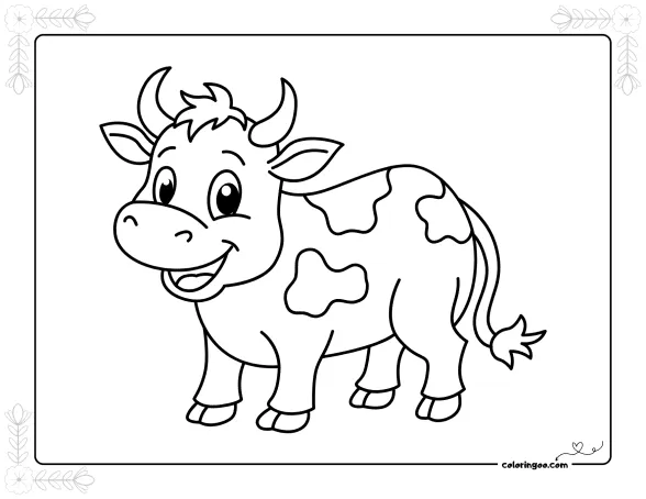 Cute Cow Colouring Sheet