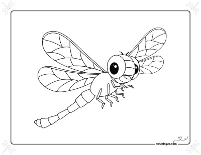 Cute Dragonfly Coloring Sheet