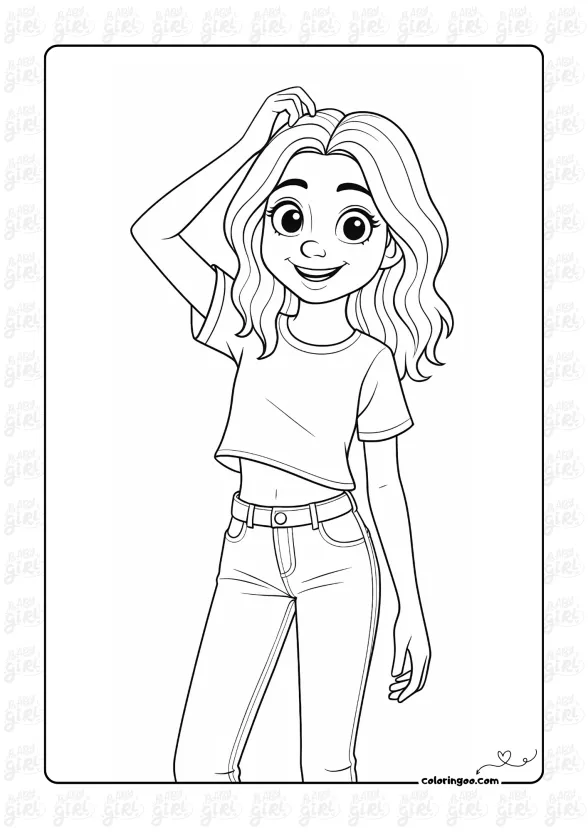 Cute Girl Coloring Pages 26