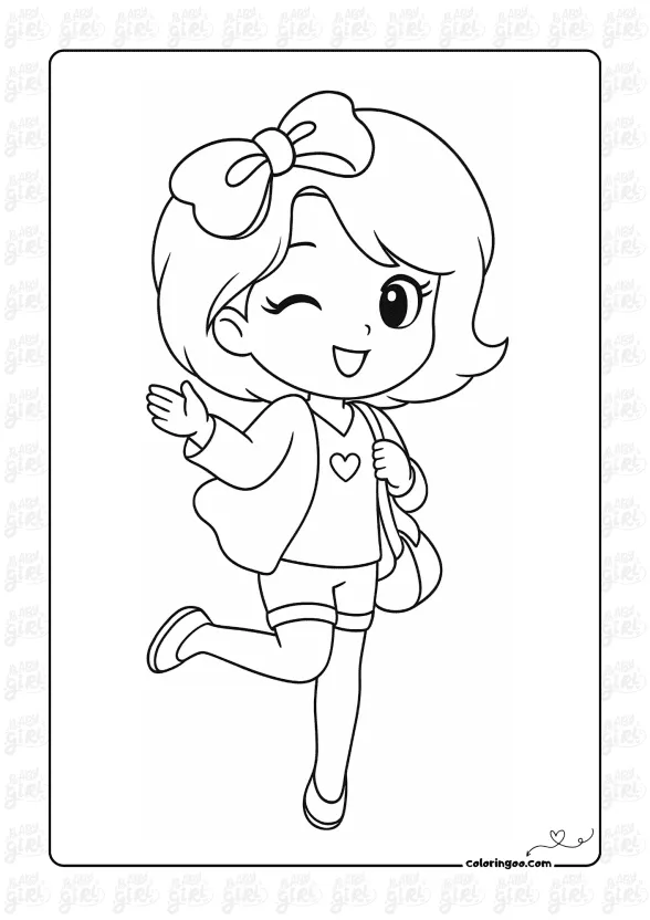 Cute Kawaii Girl Coloring Pages 36