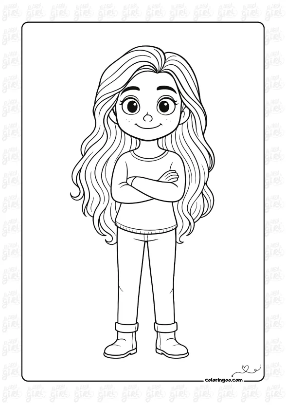Cute Kawaii Girl Coloring Pages 37