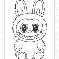Cute Labubu Plush Toy Coloring Pages