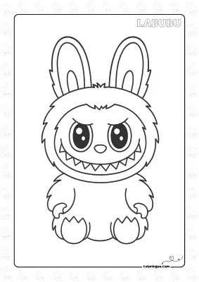 Cute Labubu Plush Toy Coloring Pages