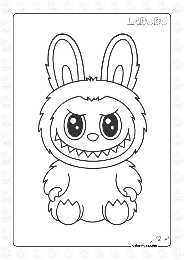 Cute Labubu Plush Toy Coloring Pages