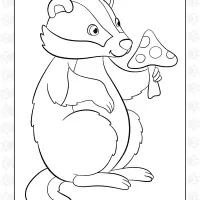Cute Little Badger Coloring Page