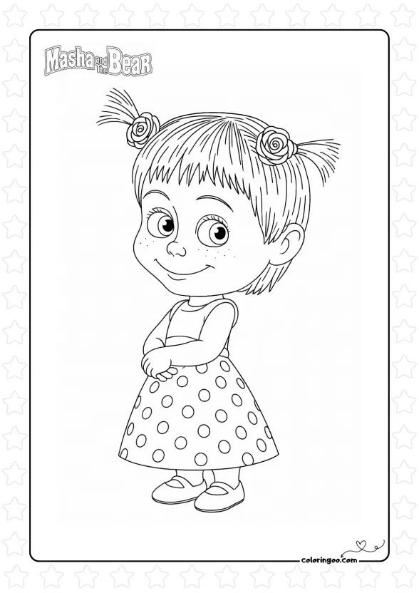 Cute Masha Coloring Pages