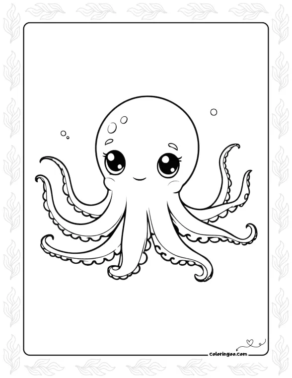 Cute Octopus Coloring Sheet