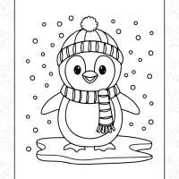 Cute Penguin Coloring Page 12 Cute Penguin Coloring Page