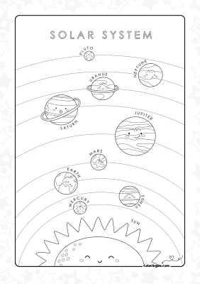 Cute Planets in the Solar System Worksheet