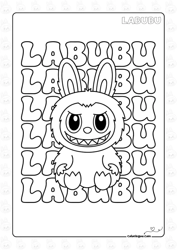 Cute Plush Labubu Coloring Pages 1 Cute Plush Labubu Coloring Pages