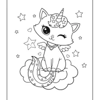 Cute Unicorn Cat Coloring Page 1 Cute Unicorn Cat Coloring Page