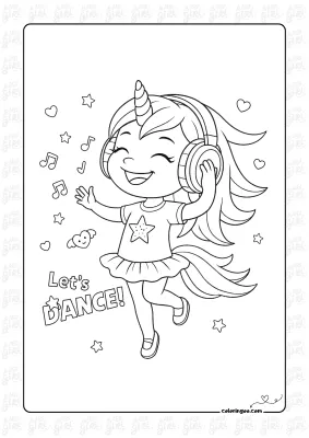 Cute Unicorn Girl Coloring Pages 39