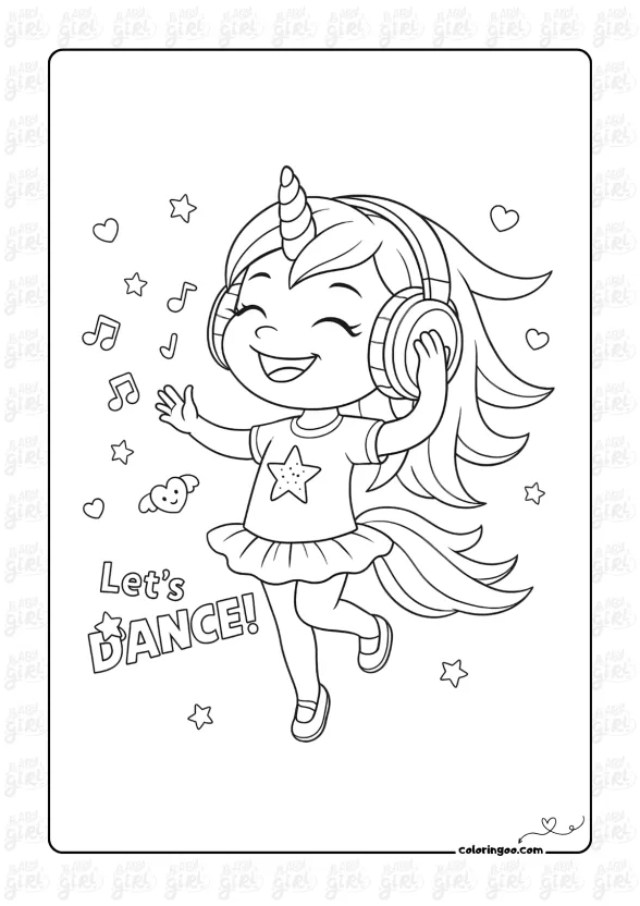 Cute Unicorn Girl Coloring Pages 39