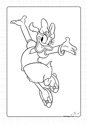 Daisy Duck on Cloud Nine Coloring Page